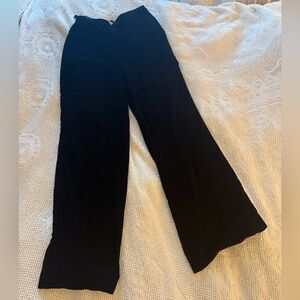 Zara Black Velvet Elastic Waistband Pant